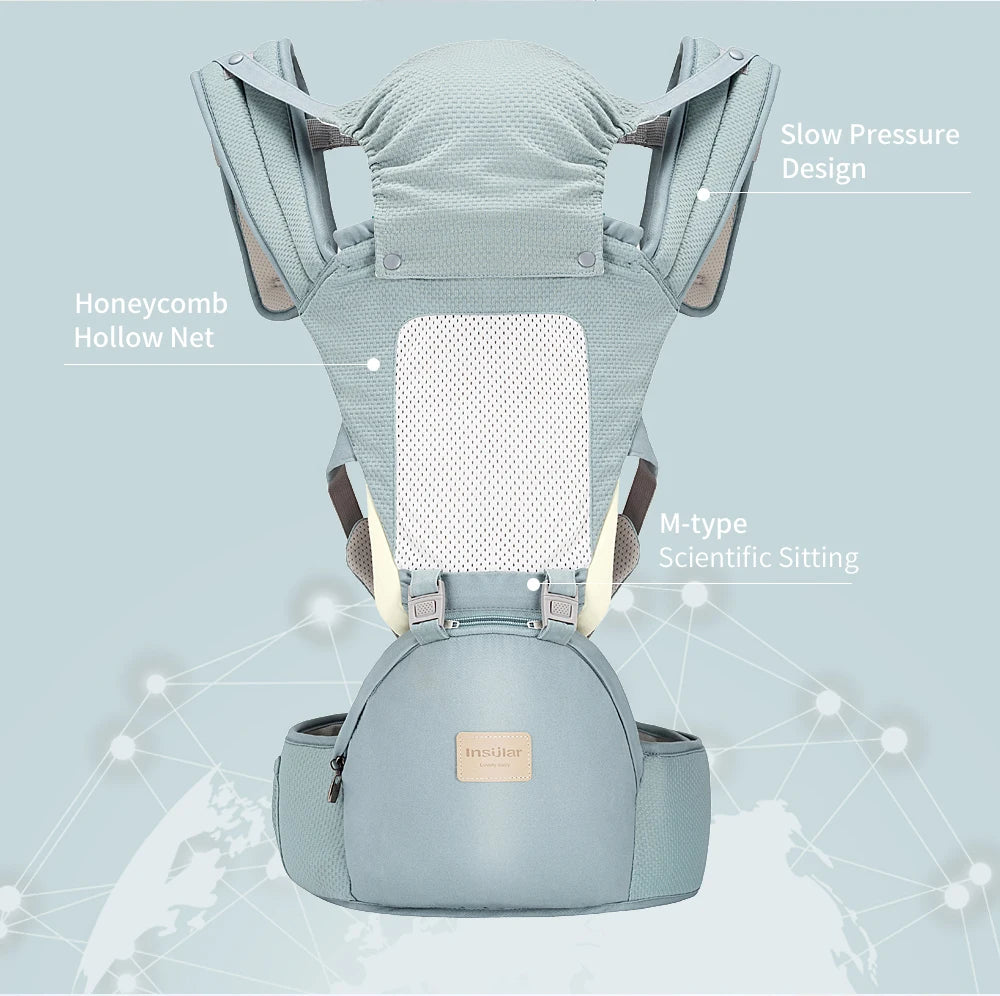 Insular  Ergonomics Baby Carrier Sling Portable Child Backpacks Thickening Shoulders 360 Ergonomic Hoodie Kangaroo 0-36 Months