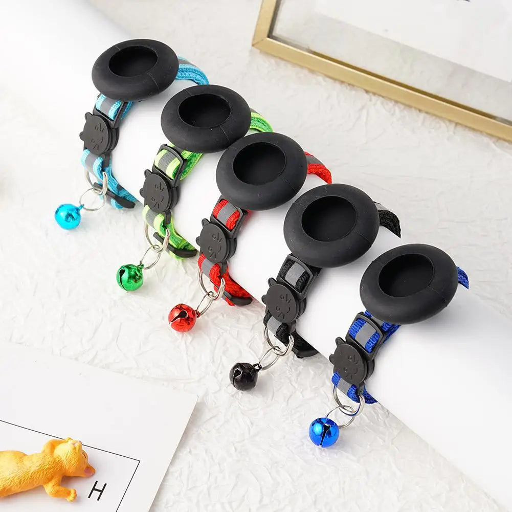 Pet Smart Bluetooth With Bell Cute Reflective Dog Tracking Collar Footprint Address Bird Cat Pendant Night Anti T1K3