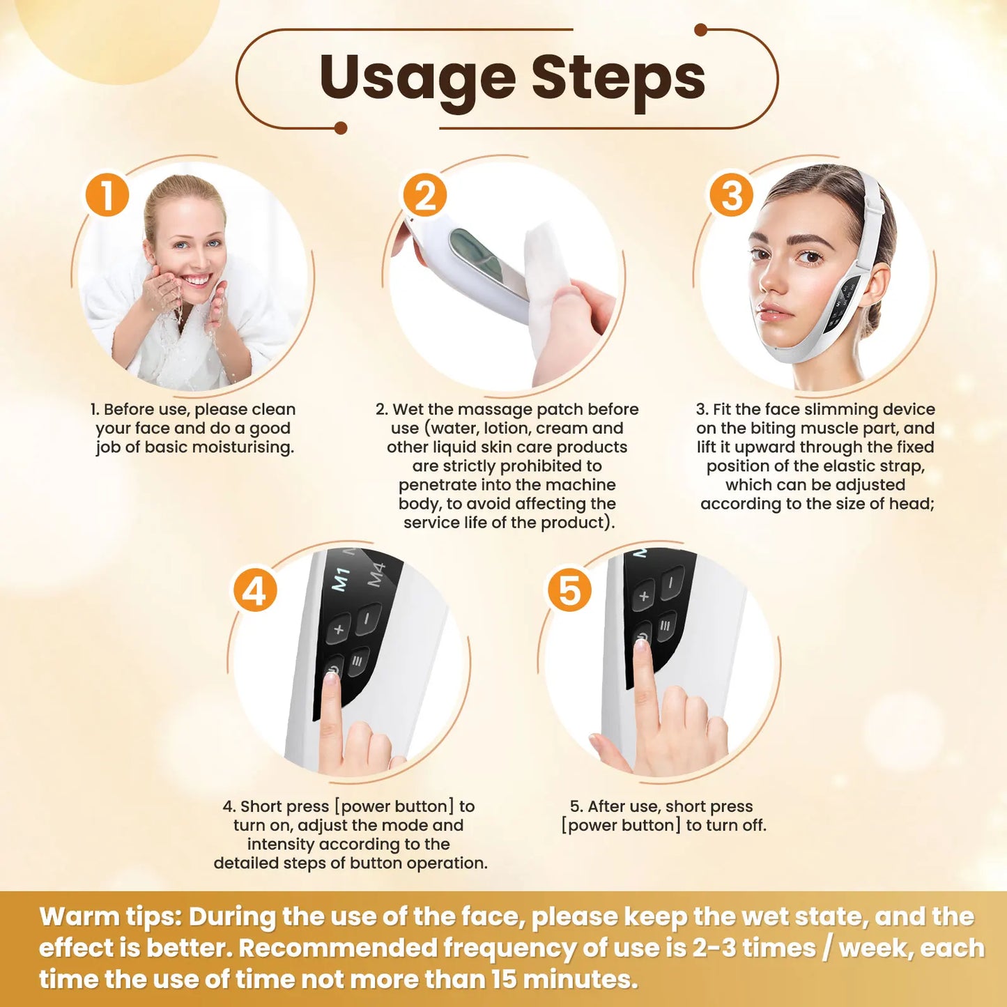 Microcurrent Facial Lifting Massager Double Chin Reducer - Varixo