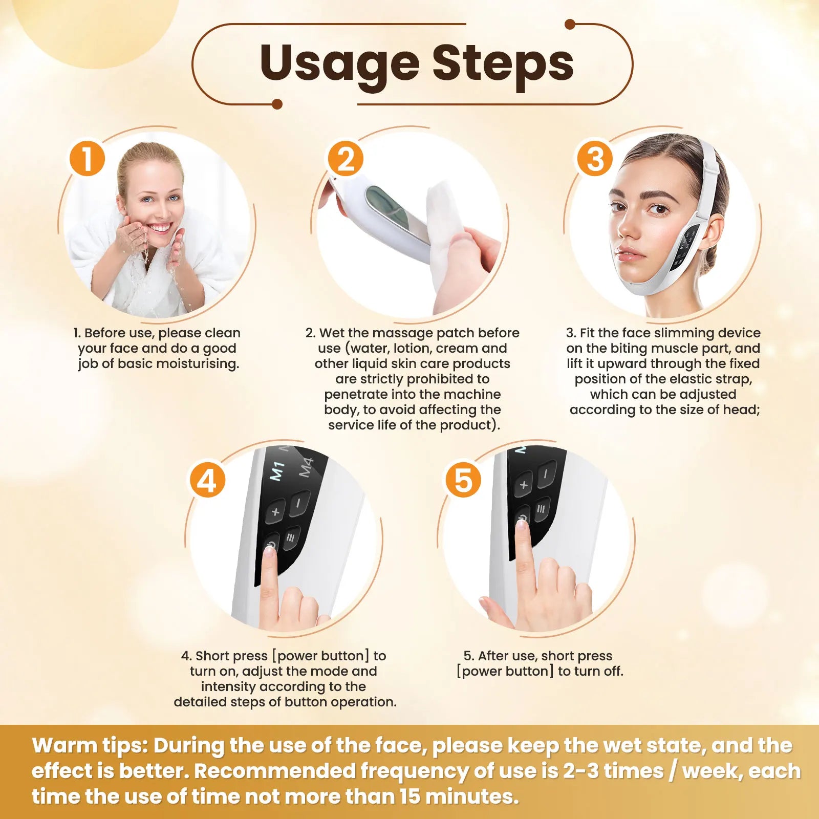 Microcurrent Facial Lifting Massager Double Chin Reducer - Varixo