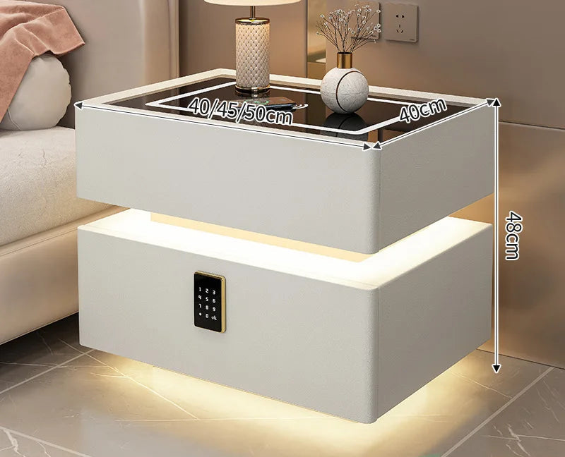 Smart Wireless Charger Bluetooth Speaker Sensor Light Password Lock Bedside Table - Varixo