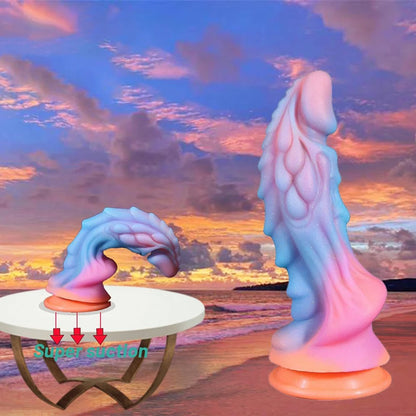 Realistic Monster Dildo Sex Toys Huge Anal Dildo with Strong Suction Cup for Hands-Off Play, Liquid Silicone Thick Dildos Adult