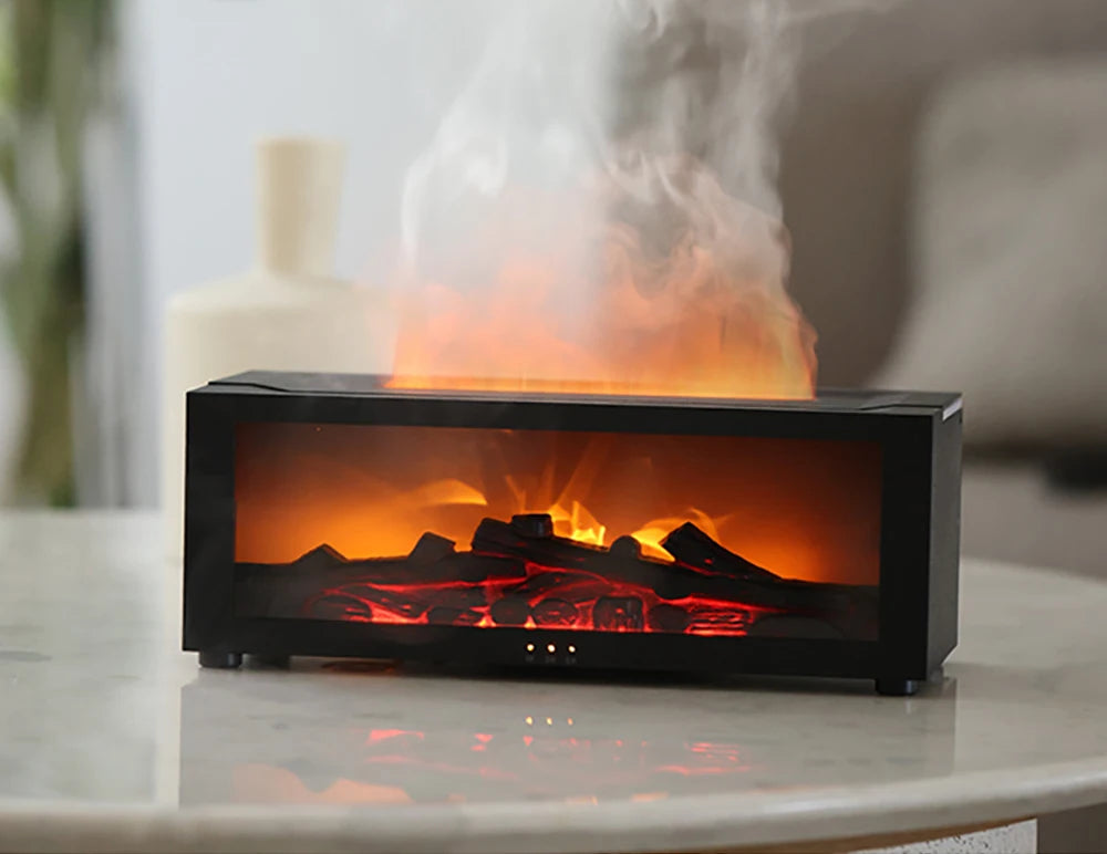 Fireplace Humidifier Flame Aroma Humidifier for Home Aromatherapy Fragrance Diffuser Essential Oil Diffuser with Remote Control