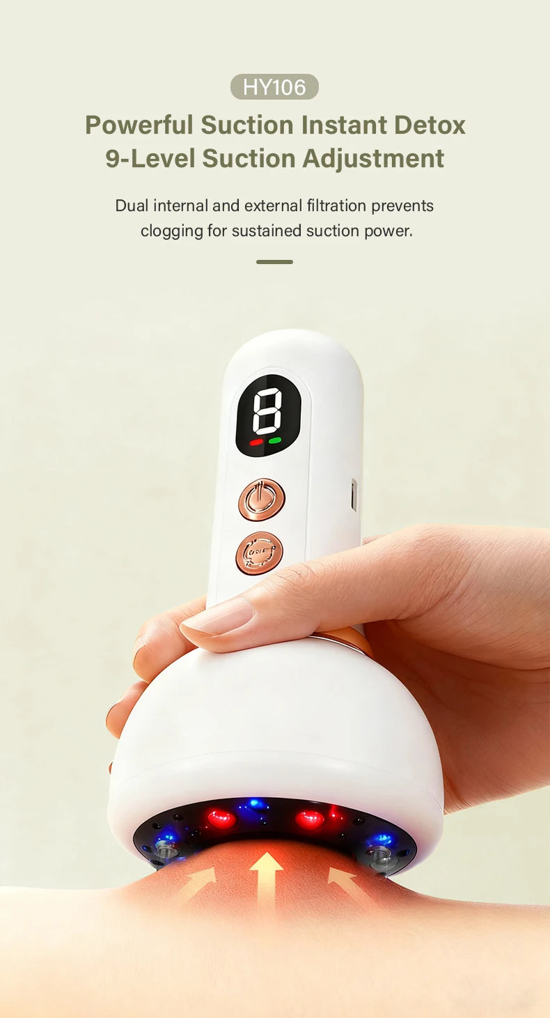 USB Rechargeable Abdominal Massager for Hot Compress and Adjustable Guasha Cupping Intensity Arm and Leg Massage Handheld