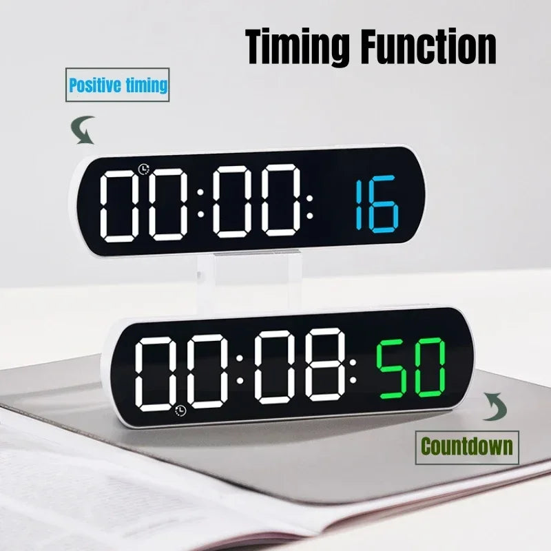 Voice Control Digital Alarm Clock TEMP Date Timer Countdown Night Mode Type-C USB 12/24H Anti-disturb Funtion 2 Alarms LED Clock