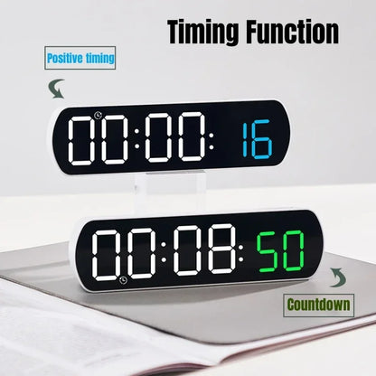 Voice Control Digital Alarm Clock TEMP Date Timer Countdown Night Mode Type-C USB 12/24H Anti-disturb Funtion 2 Alarms LED Clock