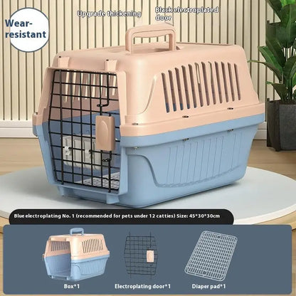 Portable Cat Cage Pet Carrier Thickening Pet Carrier Outdoor Handheld Shipping Box Car Carrying Pet Transport Box Pet Supplies