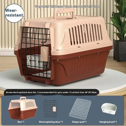 Portable Cat Cage Pet Carrier Thickening Pet Carrier Outdoor Handheld Shipping Box Car Carrying Pet Transport Box Pet Supplies