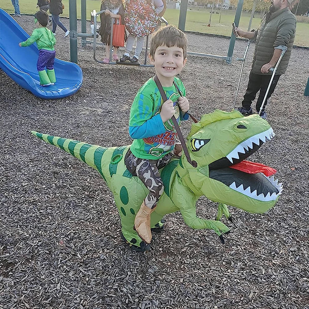 Animal Cartoon Riding T-Rex Inflatable Costume Nursery Kids Dinosaur Role Playing Game Adult Kids Chasing Game Birthday Gift