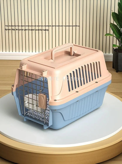 Portable Cat Cage Pet Carrier Thickening Pet Carrier Outdoor Handheld Shipping Box Car Carrying Pet Transport Box Pet Supplies