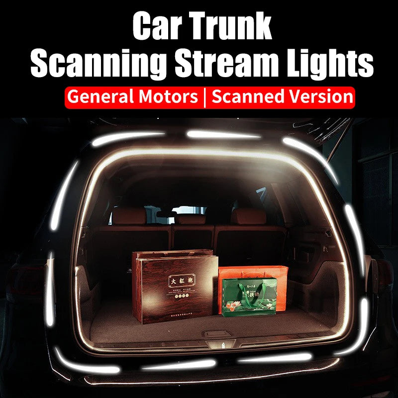 LED Trunk Lighting Lights Dynamic Flowing Flexible Light Strip On/Off Scanning Atmosphere Lamp Waterproof for Car Accessories
