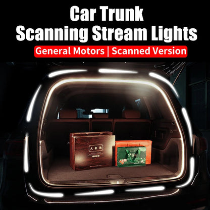 LED Trunk Lighting Lights Dynamic Flowing Flexible Light Strip On/Off Scanning Atmosphere Lamp Waterproof for Car Accessories
