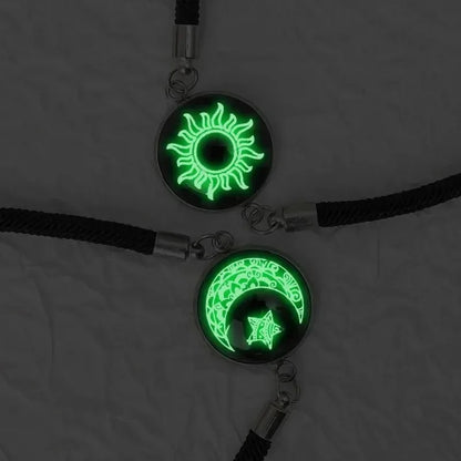 2pcs Luminous Sun Moon Braided Bracelets for Lovers Adjustable Couple Bracelets Fashion Valentine's Day Jewelry Girlfriend Gifts