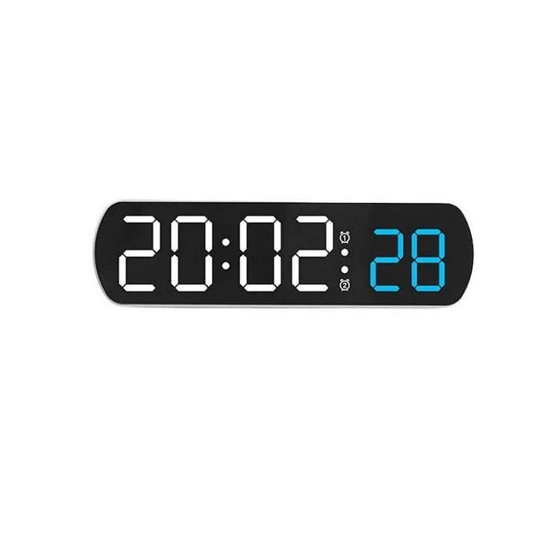 Voice Control Digital Alarm Clock TEMP Date Timer Countdown Night Mode Type-C USB 12/24H Anti-disturb Funtion 2 Alarms LED Clock