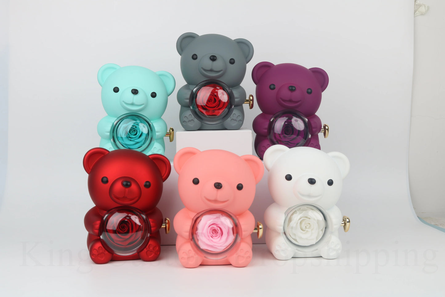 Rotating Rose Bear Jewelry Box - Varixo