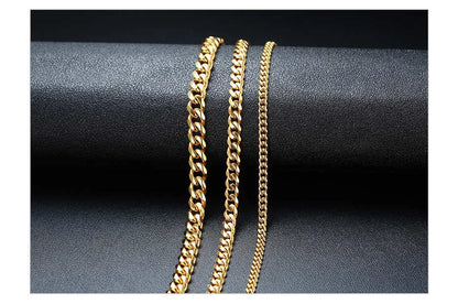 3-11MM Classic Cuban Chain Necklace for Men Women,Silver Black Gold Grey Color Stainless Steel Chains,Basic Punk Jewelry Gift