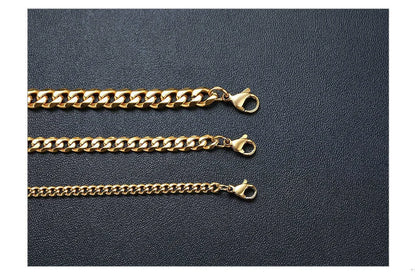 3-11MM Classic Cuban Chain Necklace for Men Women,Silver Black Gold Grey Color Stainless Steel Chains,Basic Punk Jewelry Gift