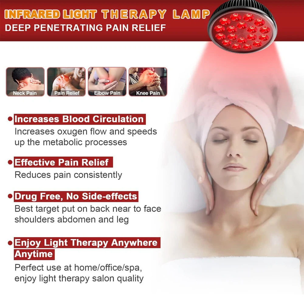 Red and Infrared Light Therapy Lamp 660nm 850nm for Physiotherapy Instrument Facial BodyTreatment Anti Aging Beauty Devices