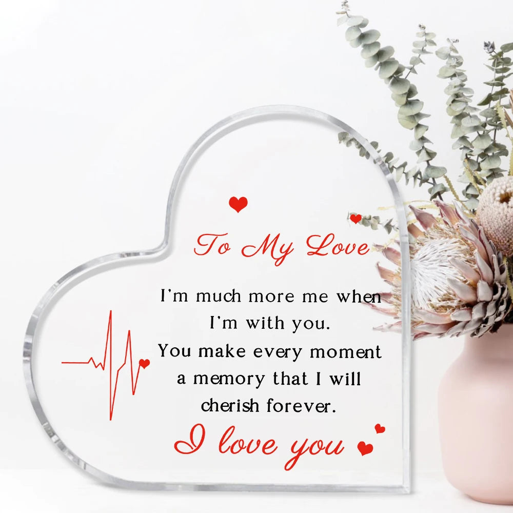 Gifts for Her/Him, Girlfriend Boyfriend Gifts - Engraved Acrylic Plaque , Anniversary Christmas Valentine's Day Birthday Gifts