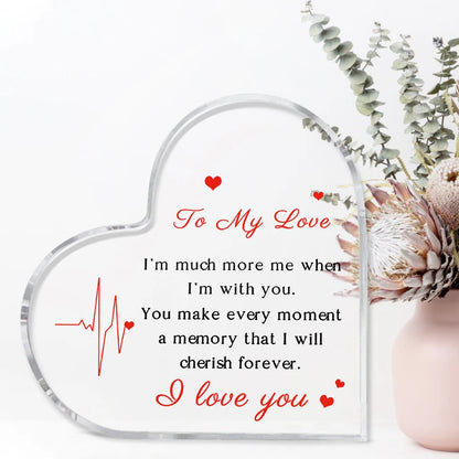 Gifts for Her/Him, Girlfriend Boyfriend Gifts - Engraved Acrylic Plaque , Anniversary Christmas Valentine's Day Birthday Gifts