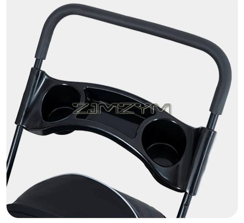 Pet Stroller for Cats/Dogs, Zipper Entry, Dog/Cat Puppy Stroller Easy One-Hand Fold, Jogging Tires, with Cup Holder