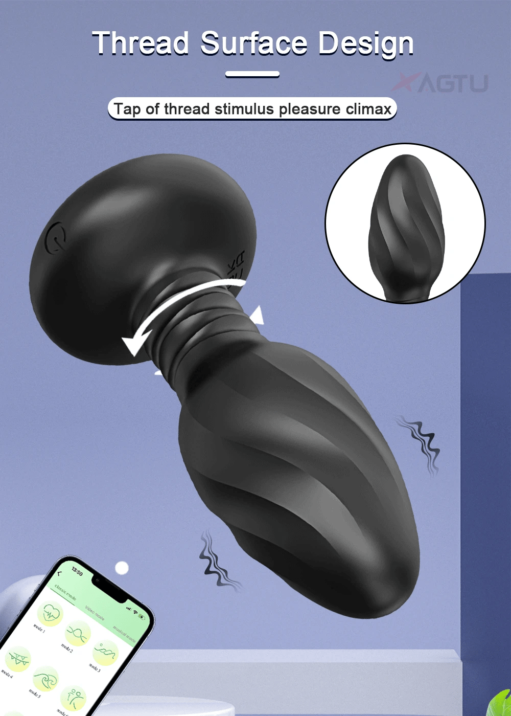 360° Rotation Vibrating LED Butt Plug for Men Wiggle Prostate Massager Gay APP Anal Vibrator Anal Plug Sex Toy for Couples