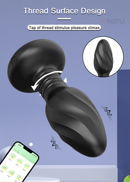 360° Rotation Vibrating LED Butt Plug for Men Wiggle Prostate Massager Gay APP Anal Vibrator Anal Plug Sex Toy for Couples