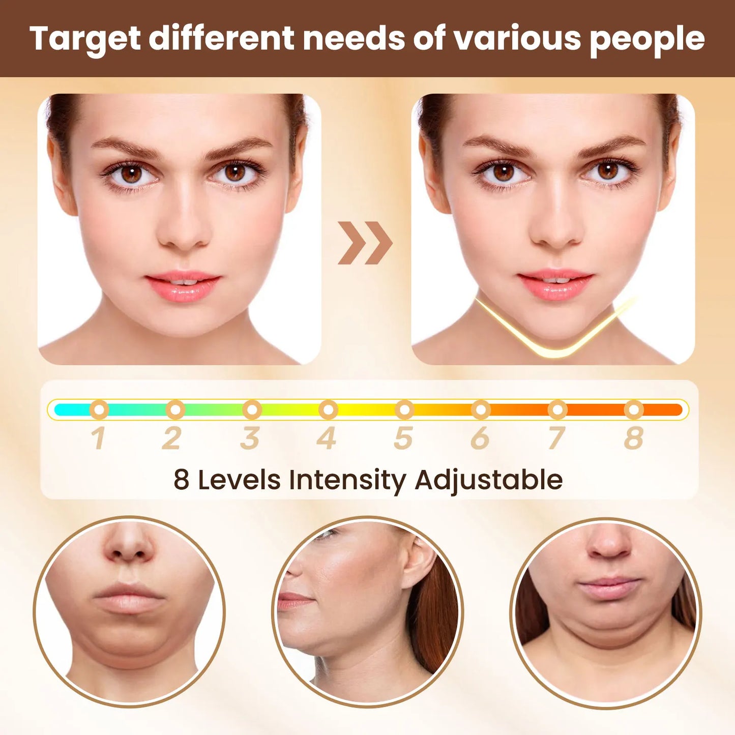 Microcurrent Facial Lifting Massager Double Chin Reducer - Varixo