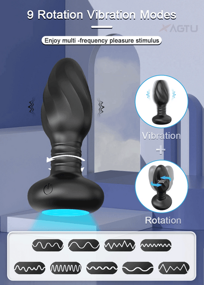 360° Rotation Vibrating LED Butt Plug for Men Wiggle Prostate Massager Gay APP Anal Vibrator Anal Plug Sex Toy for Couples