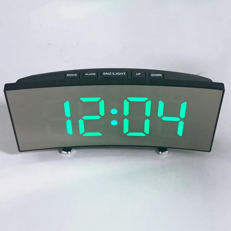 Electronic Alarm Clock Noiseless Design Digital LED Large Display Mirror Electronic Clock Digital Alarm Clock LED Mirror Clocks