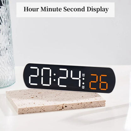 Voice Control Digital Alarm Clock TEMP Date Timer Countdown Night Mode Type-C USB 12/24H Anti-disturb Funtion 2 Alarms LED Clock