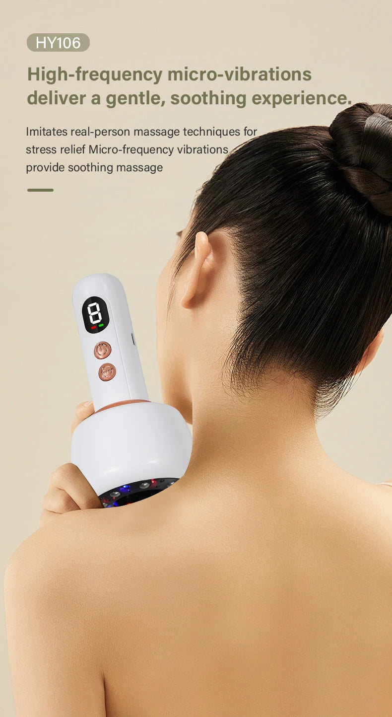USB Rechargeable Abdominal Massager for Hot Compress and Adjustable Guasha Cupping Intensity Arm and Leg Massage Handheld