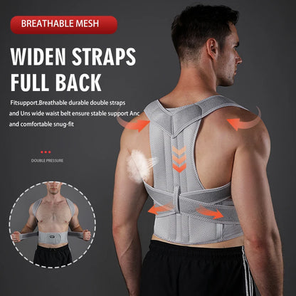 VBOSi Women Men Adjustable Sporty Back Brace Waist Support Posture Corrector