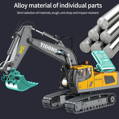 2.4G RC CARS RC Controlled Excavator Alloy Remote Control Vehicle Excavator Engineering Vehicle Dumper  Electric toys Gifts