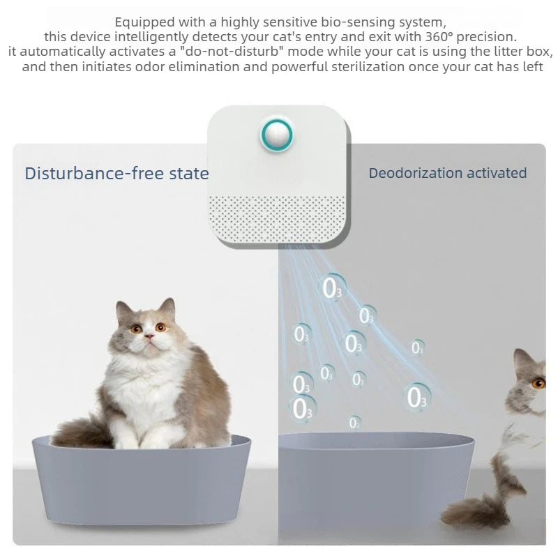 Automatic Cat Litter Box Odor Purifier Deodorizer Pet Toilet Air Freshener Eliminates Smell for Dogs Cats Cat Supplies