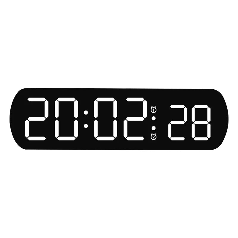 Voice Control Digital Alarm Clock TEMP Date Timer Countdown Night Mode Type-C USB 12/24H Anti-disturb Funtion 2 Alarms LED Clock