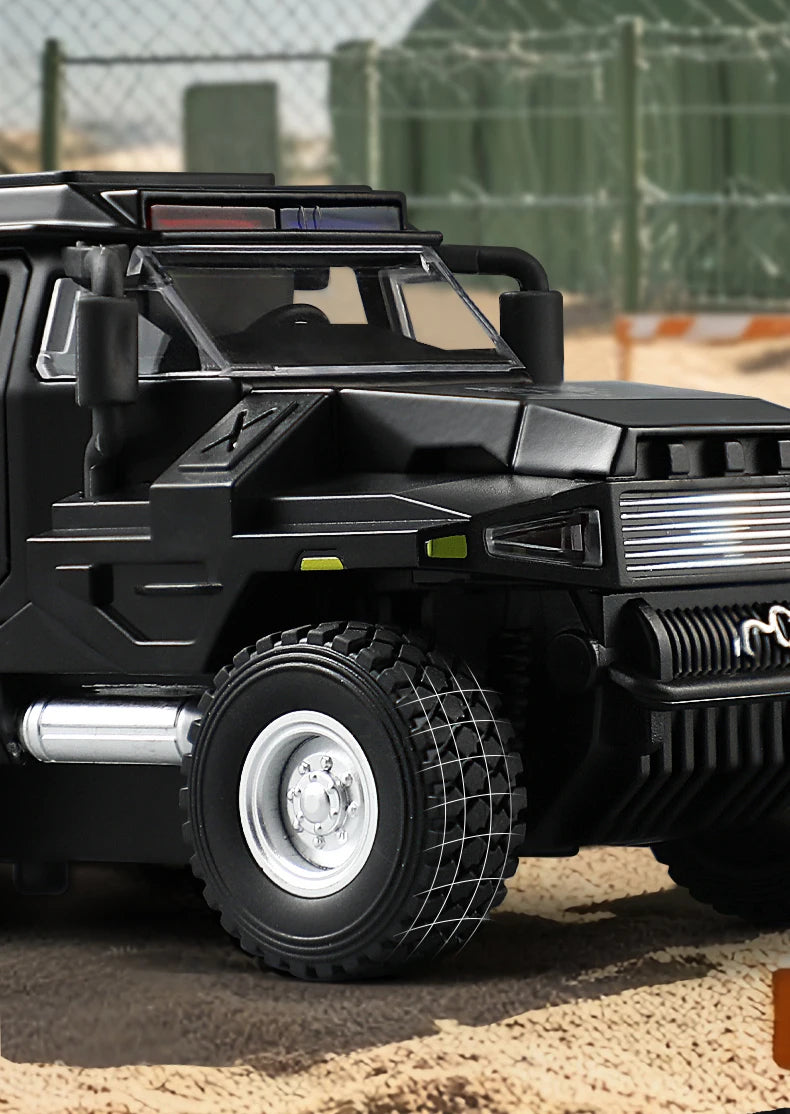 1:32 SWAT City Police Truck Model Diecast Play Off-road Vehicle Sound and Light Sport Car Toys for Children Collection Gifts