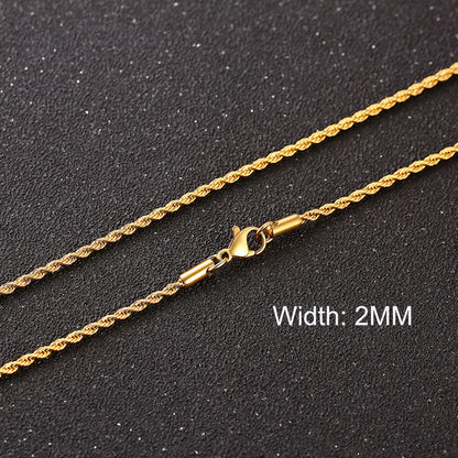3-11MM Classic Cuban Chain Necklace for Men Women,Silver Black Gold Grey Color Stainless Steel Chains,Basic Punk Jewelry Gift