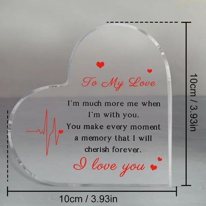 Gifts for Her/Him, Girlfriend Boyfriend Gifts - Engraved Acrylic Plaque , Anniversary Christmas Valentine's Day Birthday Gifts