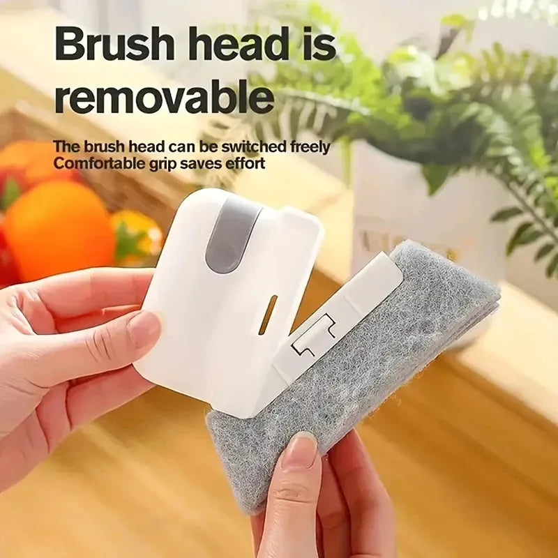 1pc 2 In 1 Groove Cleaning Tool Window Frame Door Groove Cleaning Brush Sliding Door Track Cleaning Tools Hand-held Crevice Clea