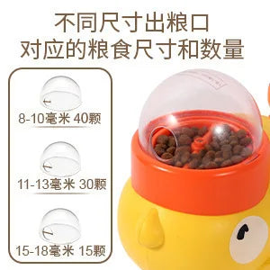 Interactive Feeder Yellow Duck Shaped Dog Slow Feeder Washable Automatic Dog Feeder Toy for Pets Food Dispenser