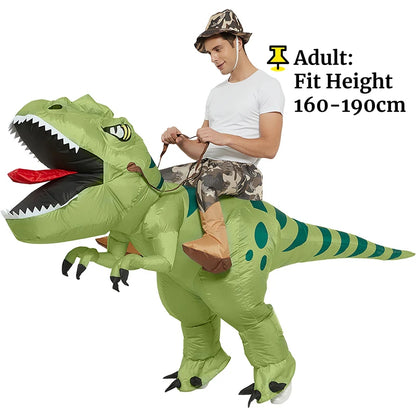 Animal Cartoon Riding T-Rex Inflatable Costume Nursery Kids Dinosaur Role Playing Game Adult Kids Chasing Game Birthday Gift