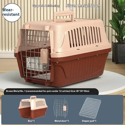Portable Cat Cage Pet Carrier Thickening Pet Carrier Outdoor Handheld Shipping Box Car Carrying Pet Transport Box Pet Supplies