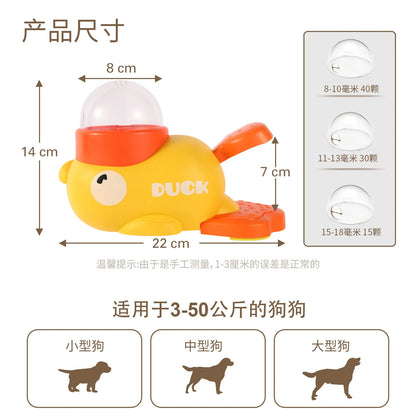 Interactive Feeder Yellow Duck Shaped Dog Slow Feeder Washable Automatic Dog Feeder Toy for Pets Food Dispenser