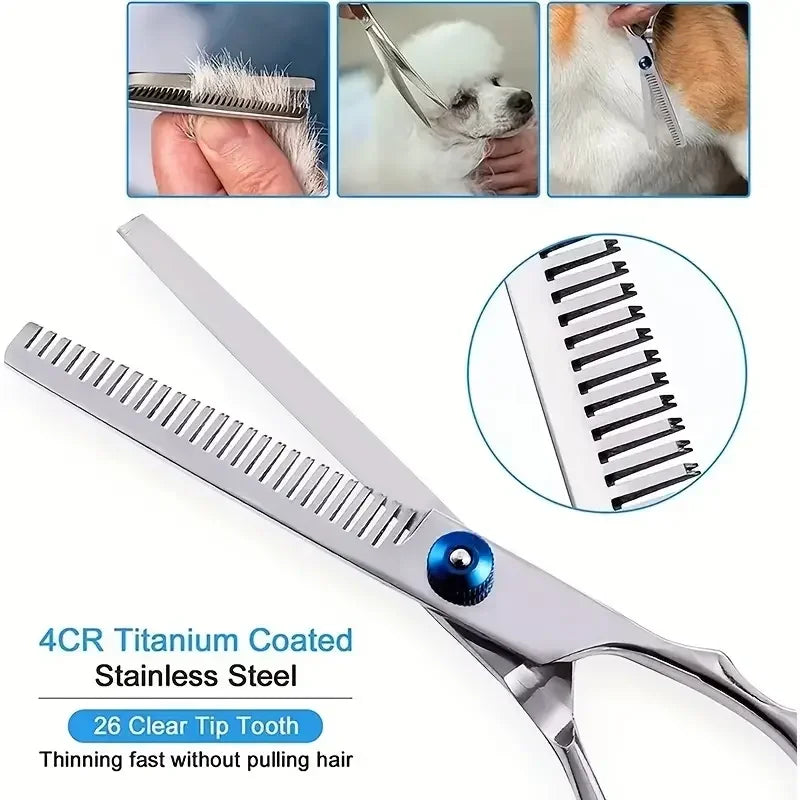 Stainless Steel Pet Safe Scissors Ambidextrous Ambidextrous Cat Dog Hair Grooming Shears with Round Head for Precision Trimming