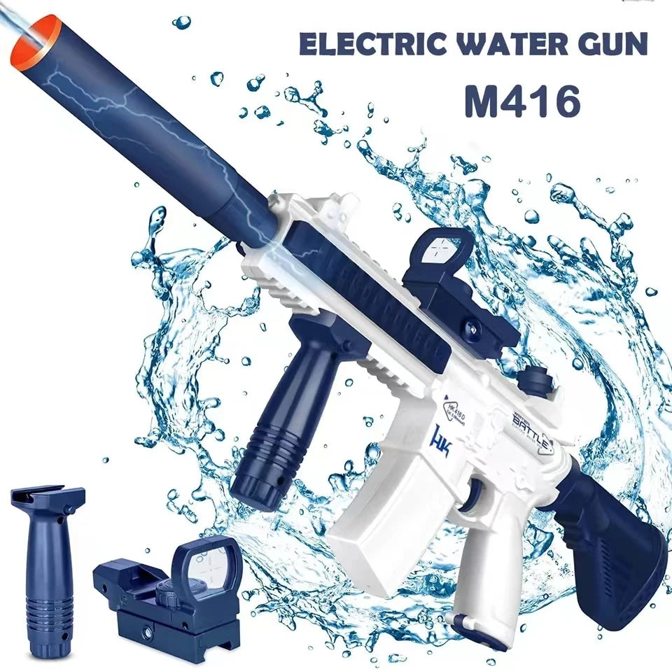 Pistola de agua M416, pistola eléctrica, juguete de tiro, totalmente automático, tiro de verano, playa, diversión al aire libre,