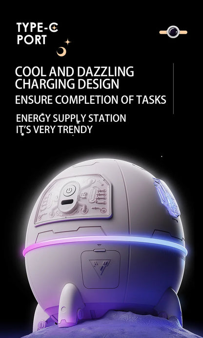 220mL Space Capsule Air Humidifier USB Plug in Rechargeable Mist Aromatherapy Water Diffuser 7 Colors Atmosphere Light