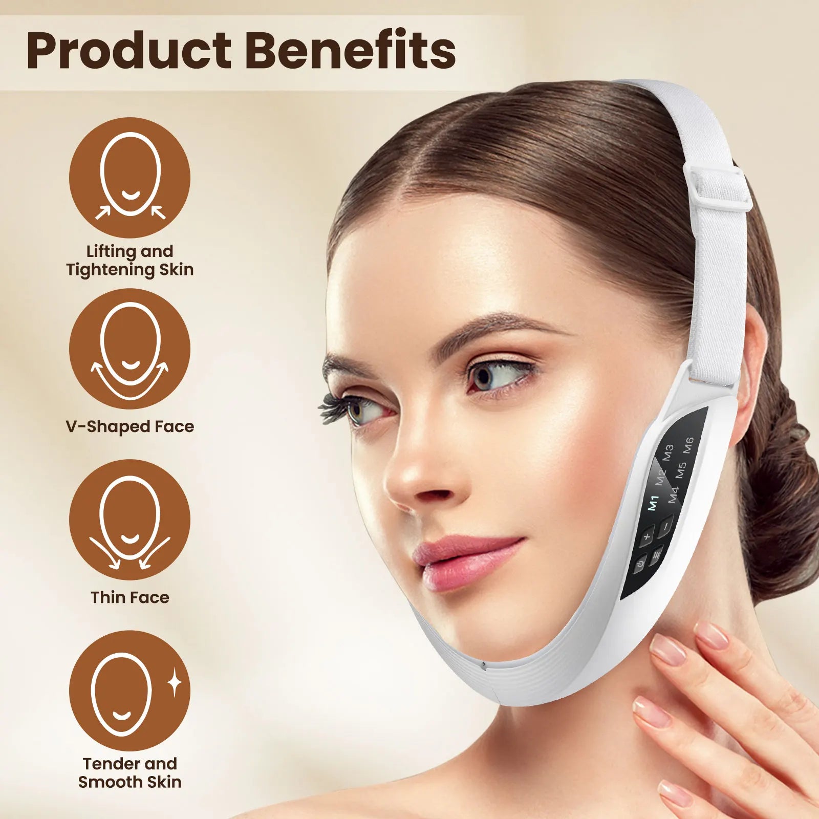 Microcurrent Facial Lifting Massager Double Chin Reducer - Varixo