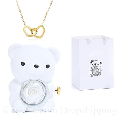 Rotating Rose Bear Jewelry Box - Varixo