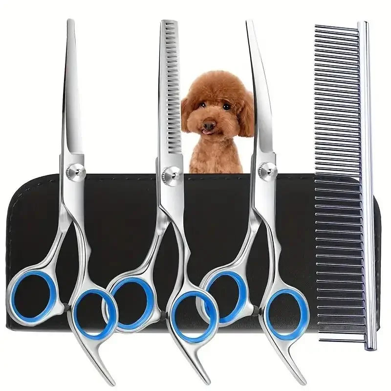 Stainless Steel Pet Safe Scissors Ambidextrous Ambidextrous Cat Dog Hair Grooming Shears with Round Head for Precision Trimming